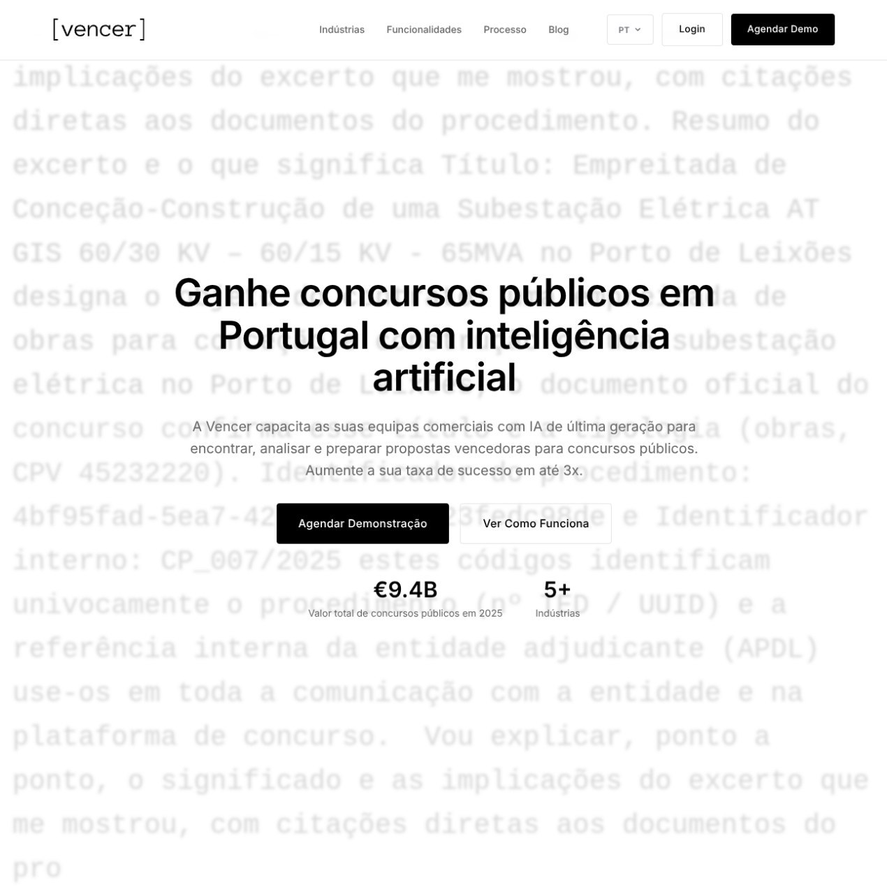 Capture du projet Vencer.ai